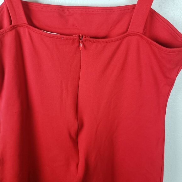 Stella Luce Bright Sexy Red Open Slit Short Dress Size Large - Picture 9 of 10